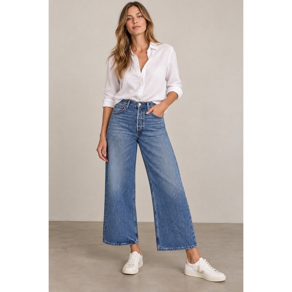 Citizens of Humanity Denim Gaucho Vintage Wide Leg Jeans Sodapop Blue Size 30